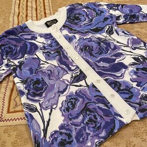 Bob Mackie cardigan, “wearable art”